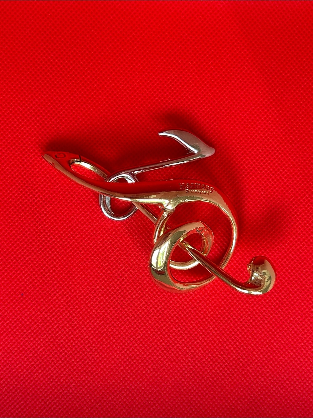 Gold-tone Decorative Music Note Brooch by Givenchy